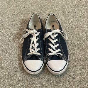 Navy Blue Low Top Converse All-Stars - Size 9